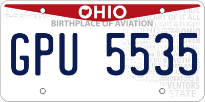 OH license plate GPU5535