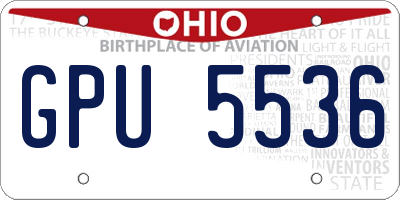 OH license plate GPU5536