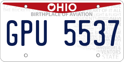 OH license plate GPU5537