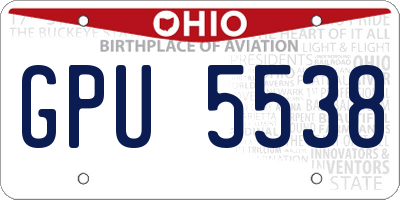 OH license plate GPU5538