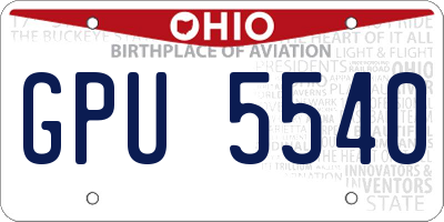 OH license plate GPU5540