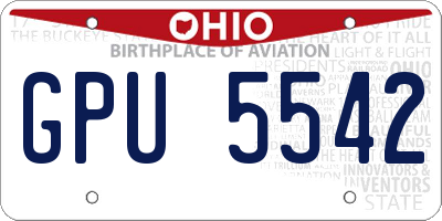 OH license plate GPU5542