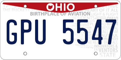 OH license plate GPU5547