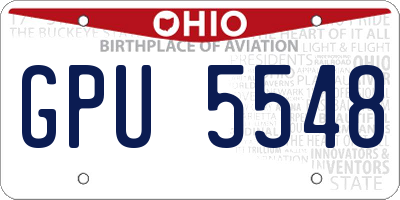 OH license plate GPU5548