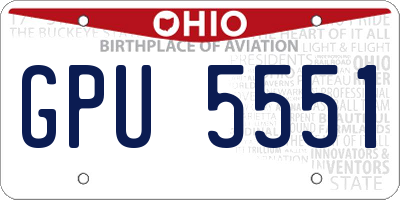OH license plate GPU5551