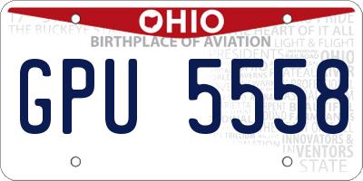 OH license plate GPU5558