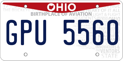 OH license plate GPU5560
