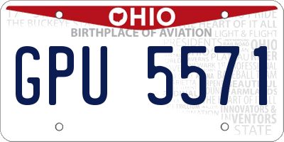 OH license plate GPU5571