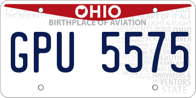 OH license plate GPU5575