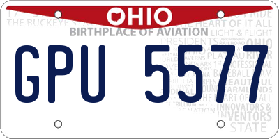 OH license plate GPU5577