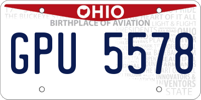 OH license plate GPU5578