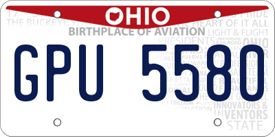 OH license plate GPU5580