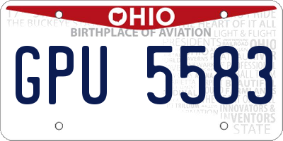 OH license plate GPU5583