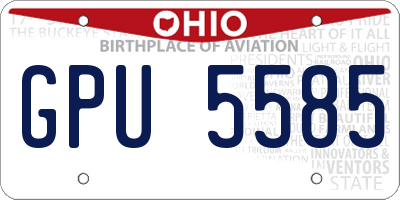 OH license plate GPU5585