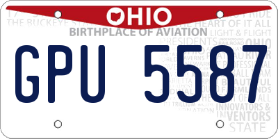 OH license plate GPU5587
