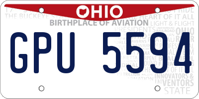 OH license plate GPU5594