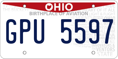 OH license plate GPU5597