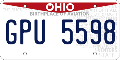 OH license plate GPU5598