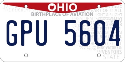 OH license plate GPU5604