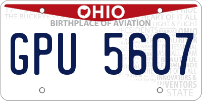 OH license plate GPU5607