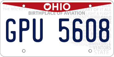 OH license plate GPU5608