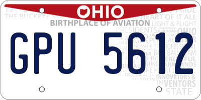 OH license plate GPU5612