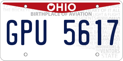 OH license plate GPU5617