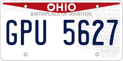 OH license plate GPU5627