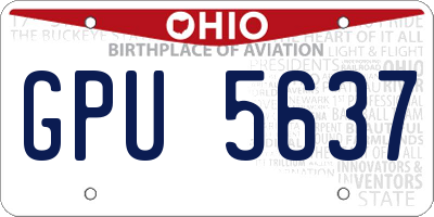 OH license plate GPU5637