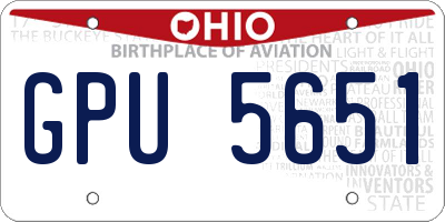 OH license plate GPU5651