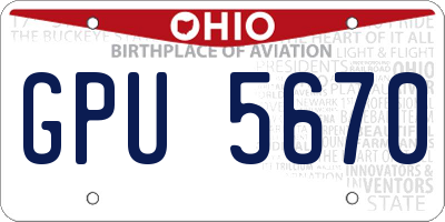 OH license plate GPU5670