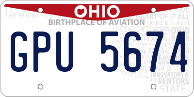 OH license plate GPU5674