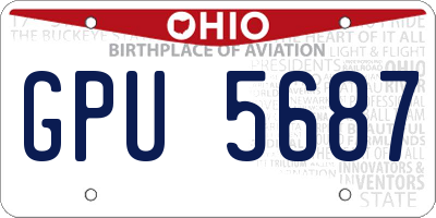 OH license plate GPU5687