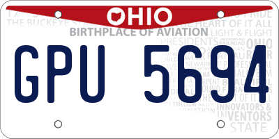 OH license plate GPU5694