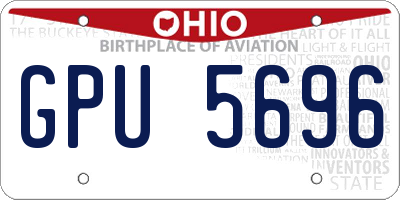 OH license plate GPU5696