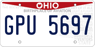 OH license plate GPU5697