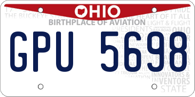OH license plate GPU5698