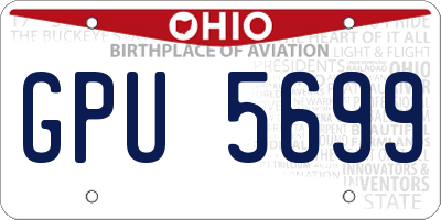 OH license plate GPU5699