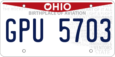 OH license plate GPU5703