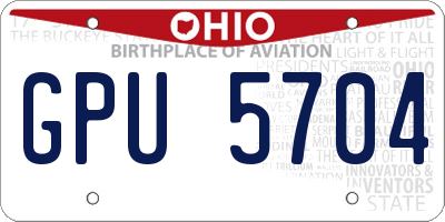 OH license plate GPU5704
