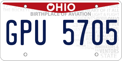 OH license plate GPU5705