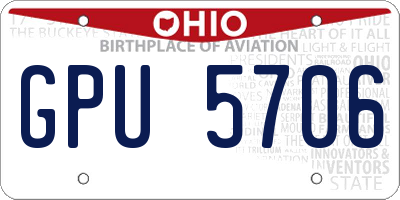 OH license plate GPU5706