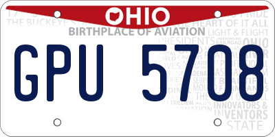 OH license plate GPU5708