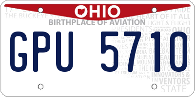 OH license plate GPU5710