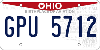 OH license plate GPU5712