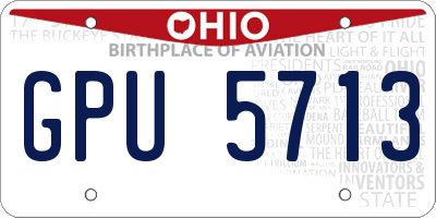 OH license plate GPU5713