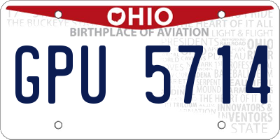 OH license plate GPU5714