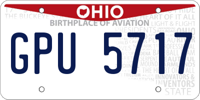 OH license plate GPU5717