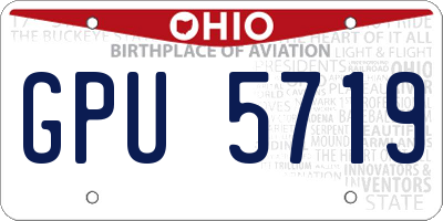 OH license plate GPU5719