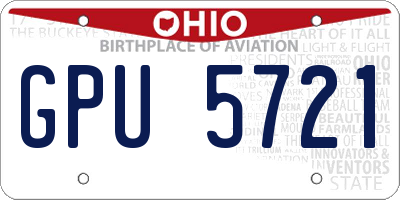 OH license plate GPU5721